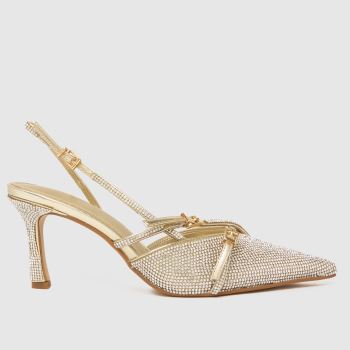 SIMMI Gold Serenitie Bling Court Womens Low Heels
