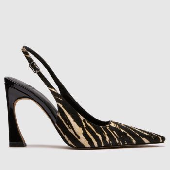 schuh Black & White September Leather Court Womens High Heels