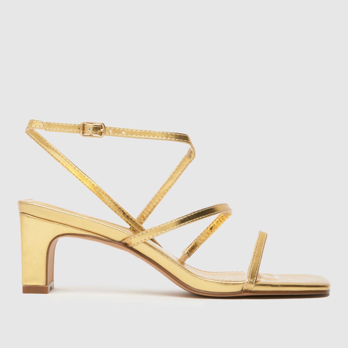 Click to view product details and reviews for Schuh Sonnet Strappy High Heels In Gold.