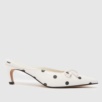 schuh White & Black Salma Point Mule Court Womens High Heels