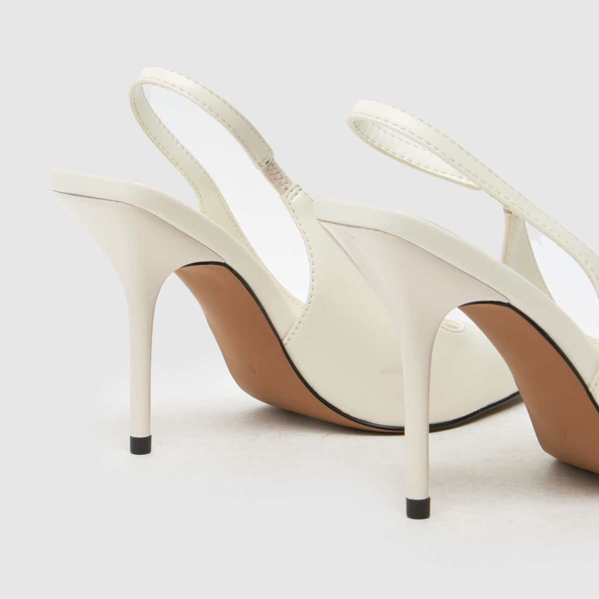 Parla-Lola Strappy Square Toe Block Heel In White Faux