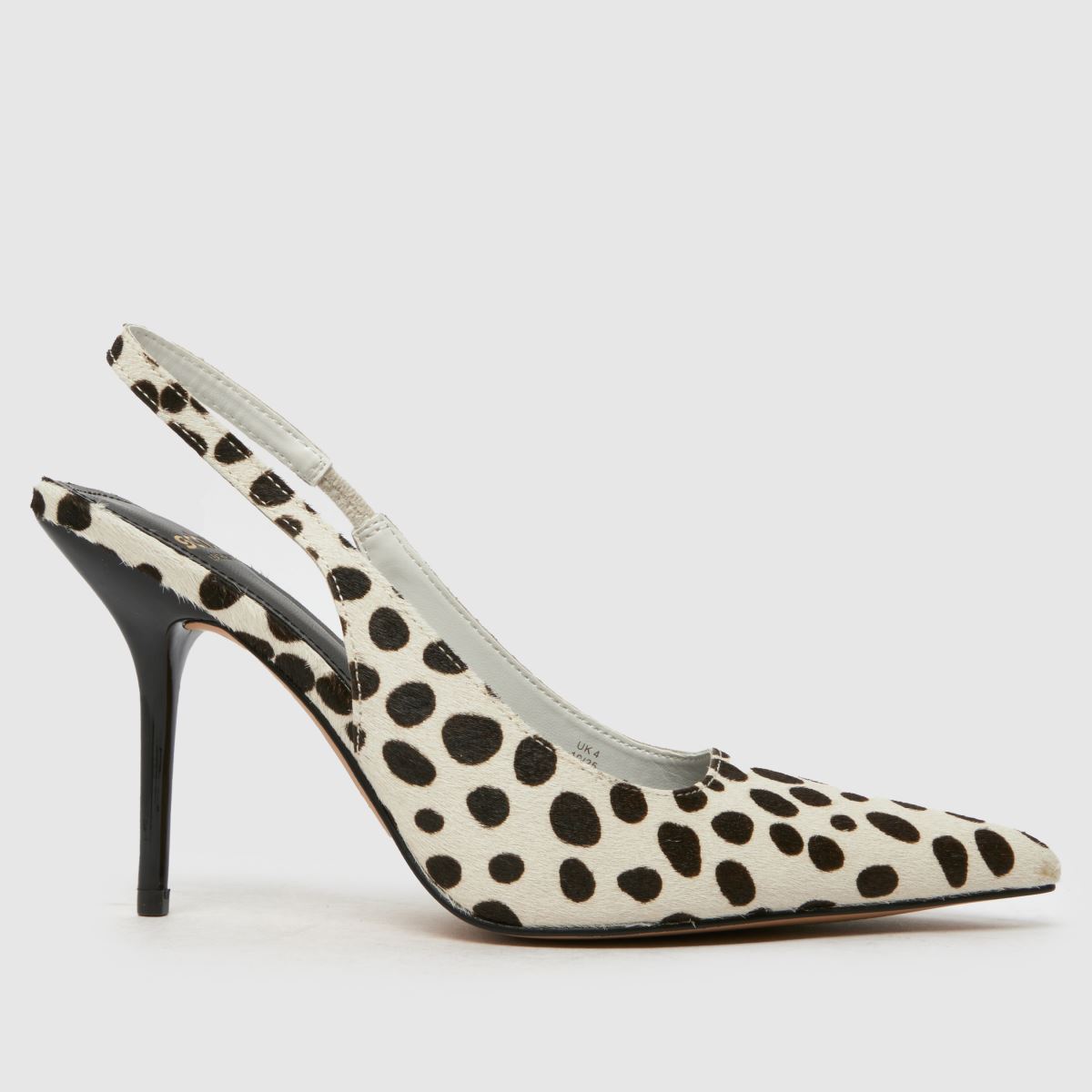 schuh Sade Leather Slingback Court High Heels in Black & White
