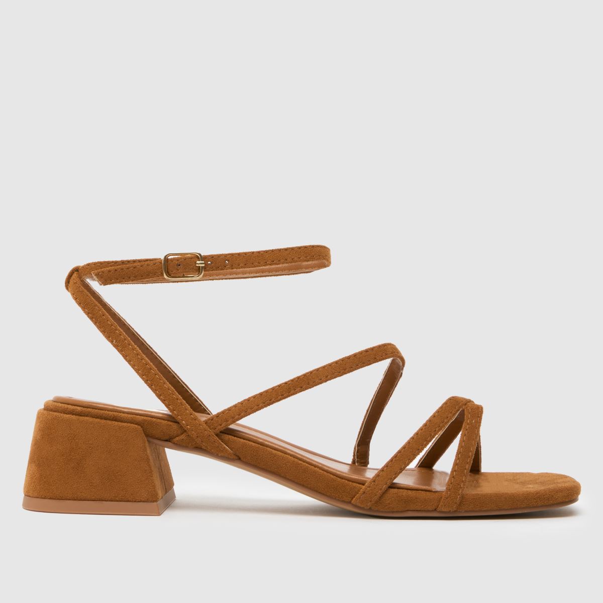 Click to view product details and reviews for Schuh Sander Strappy Block High Heels In Tan.