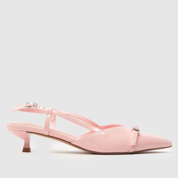 schuh Pale Pink Sybill Buckle Kitten Womens Low Heels