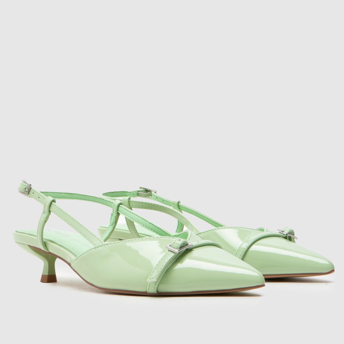 schuh Sybill Buckle Kitten in Green schuh Sybill Buckle Kitten 3