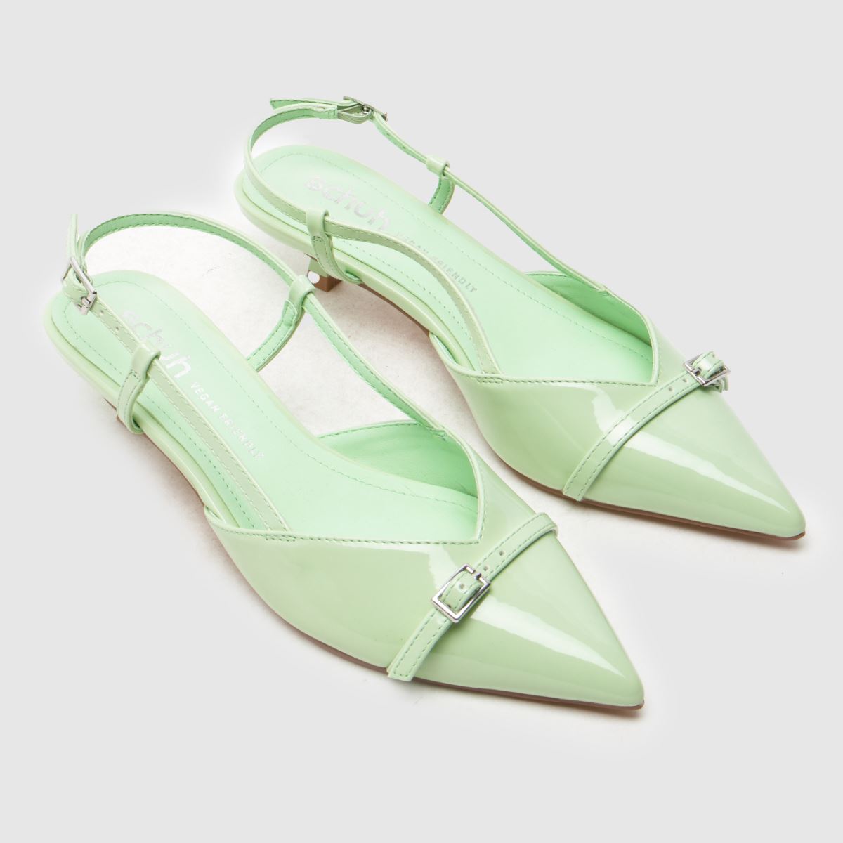 schuh Sybill Buckle Kitten in Green schuh Sybill Buckle Kitten 4