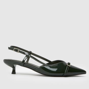 schuh Dark Green Sybill Buckle Kitten Womens Low Heels