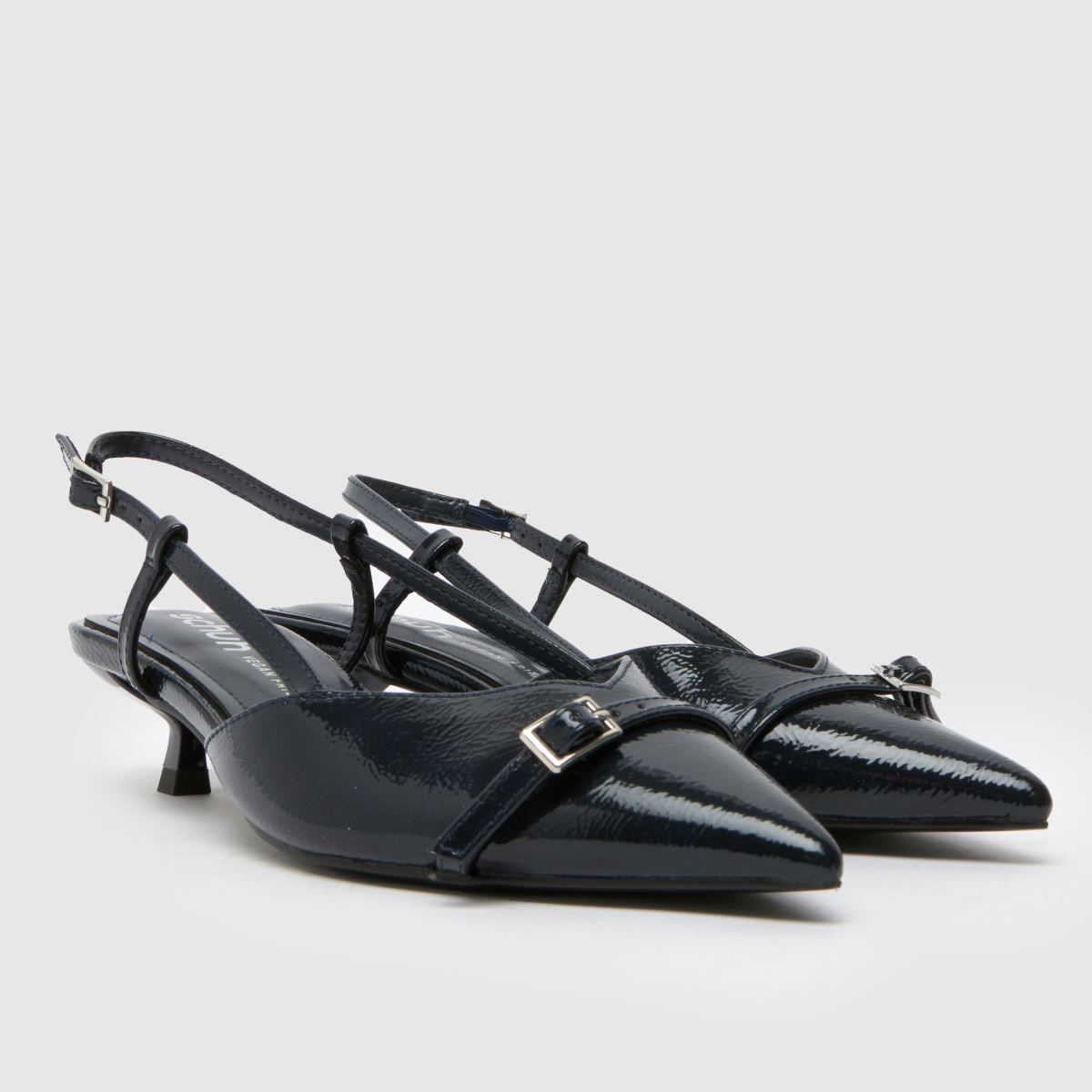 schuh Sybill Buckle Kitten in Navy schuh Sybill Buckle Kitten 3