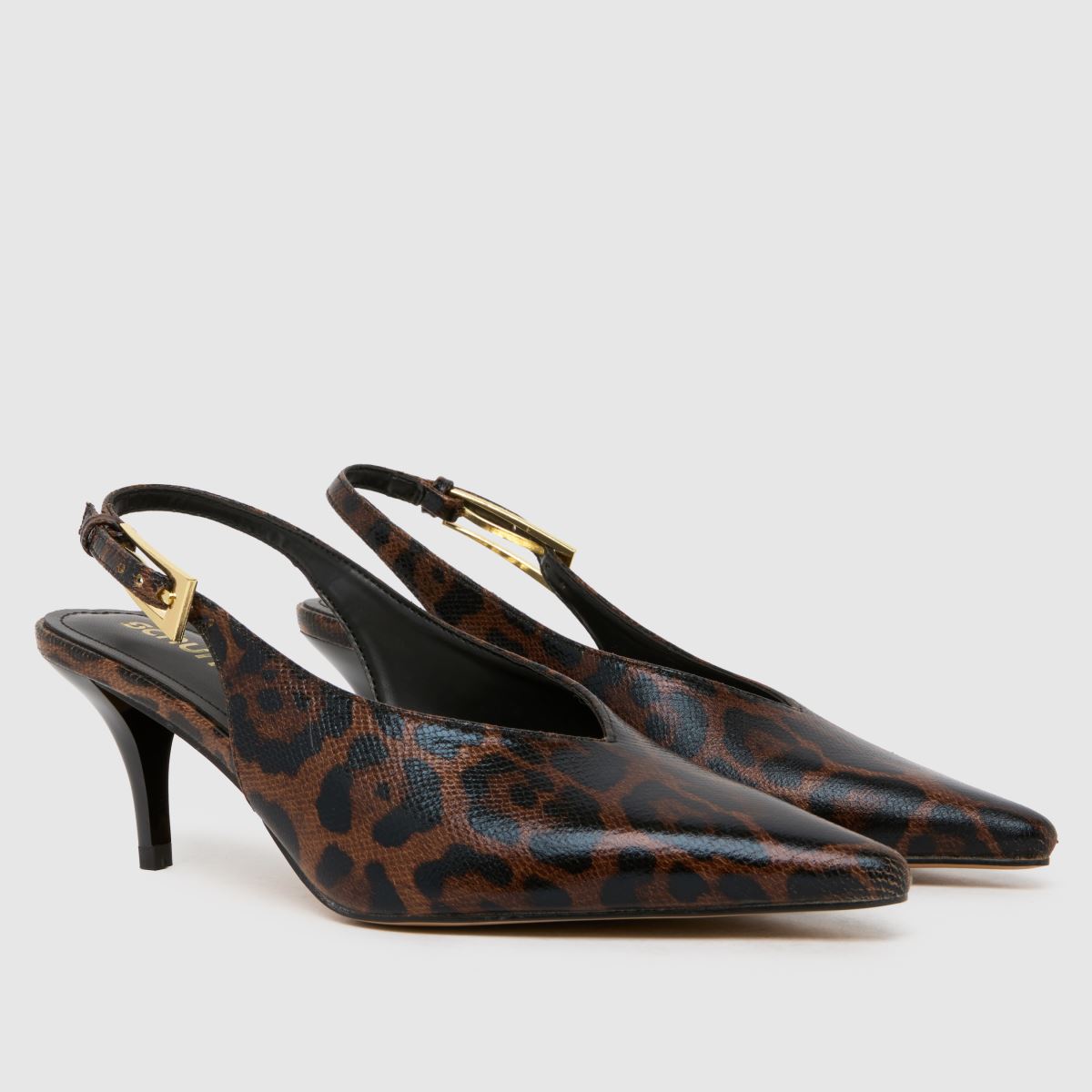 schuh Sage Buckle Slingback Court in Brown Multi schuh Sage Buckle Slingback Court 8