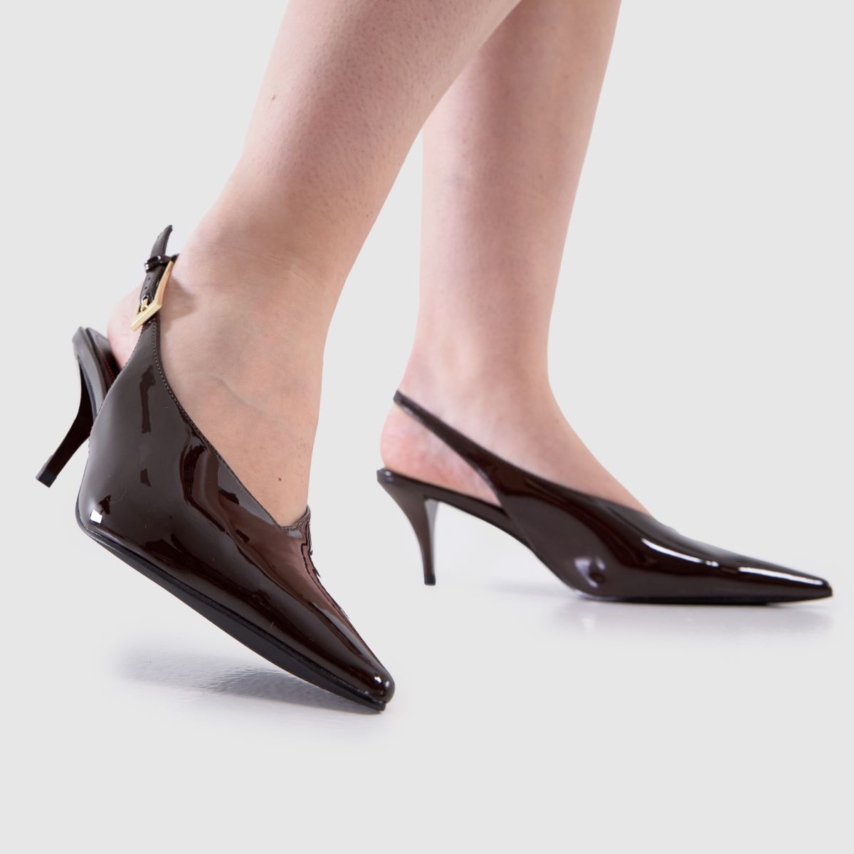 schuh Sage Buckle Slingback Court in Brown schuh Sage Buckle Slingback Court 8