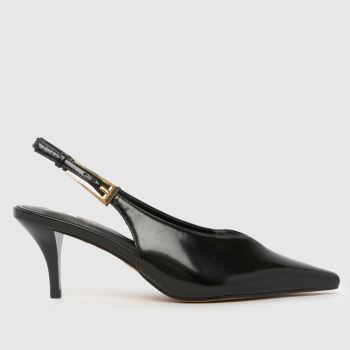schuh Black Sage Buckle Slingback Court Womens High Heels
