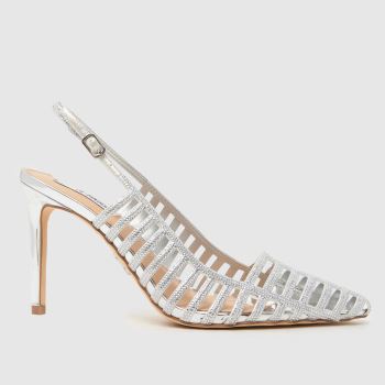 Steve Madden Silver Carleigh Caged Womens High Heels