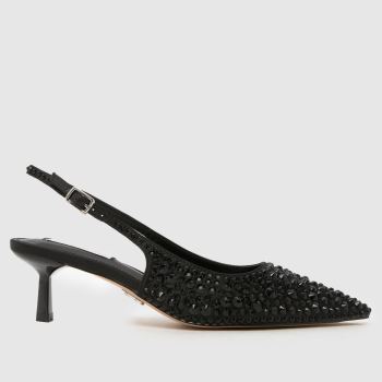 Steve Madden Black Korra Bling Slingback Womens High Heels