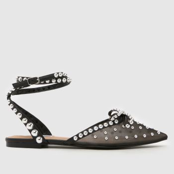 Steve Madden Black Lynne Jewel Pointed Womens Flats