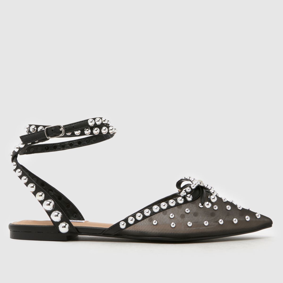Steve Madden Lynne Jewel Pointed Flats in Black
