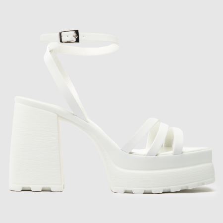 chunky platform white heels