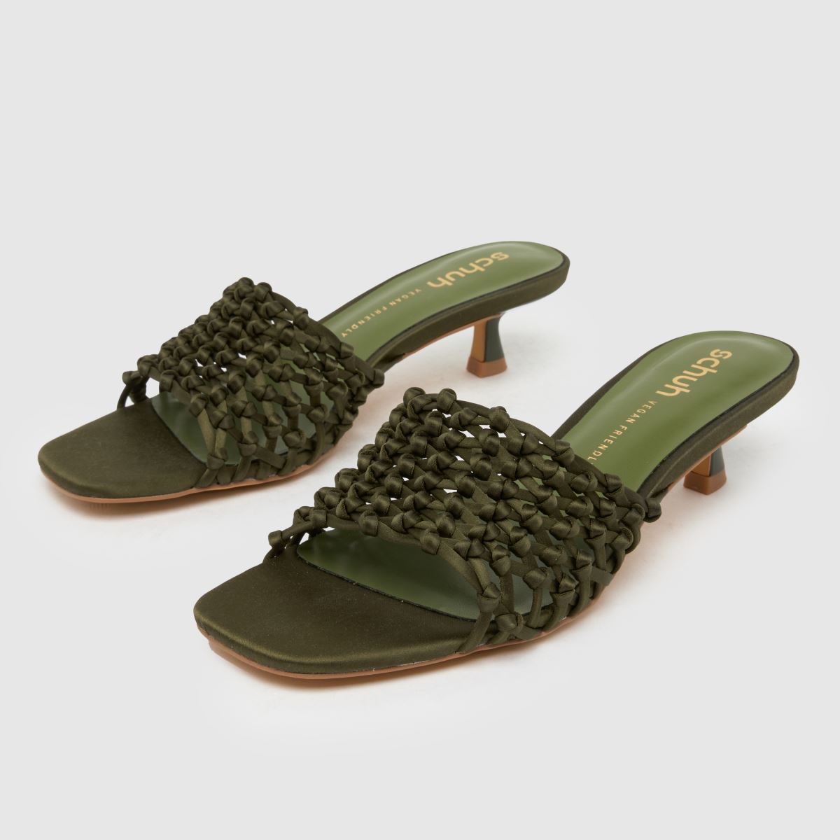 schuh Sorin Woven Mule in Khaki schuh Sorin Woven Mule 4