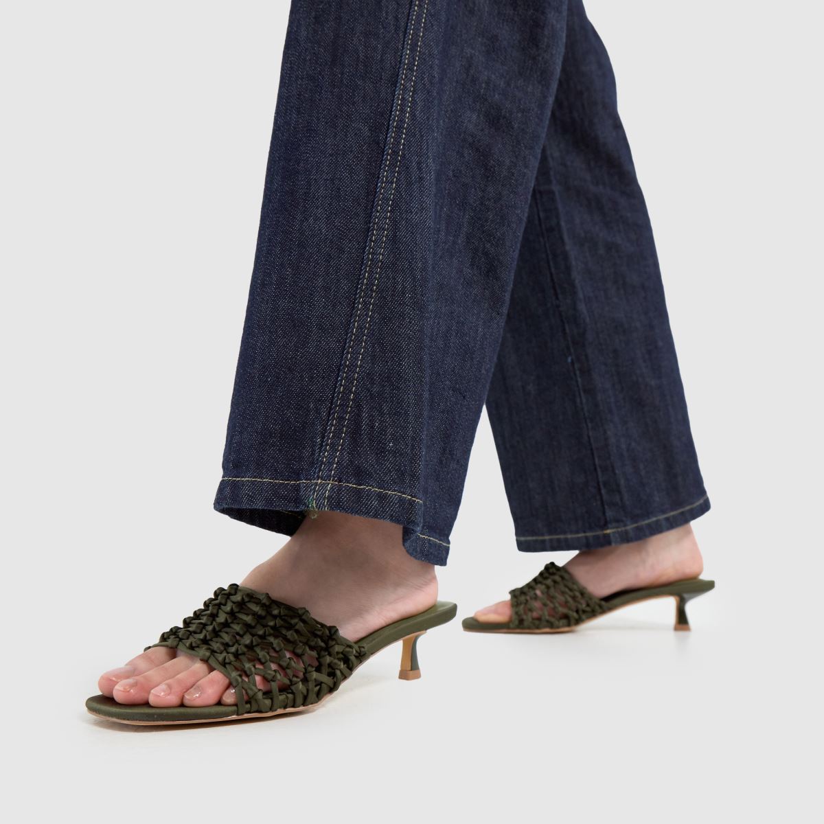 schuh Sorin Woven Mule in Khaki schuh Sorin Woven Mule 8