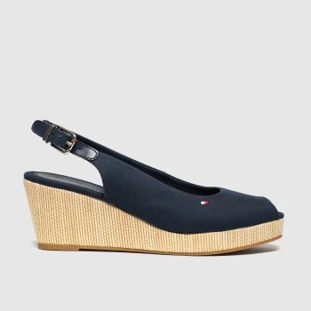 Tommy Hilfiger navy iconic elba slingback wedge low heels Tommy Hilfiger navy iconic elba slingback wedge low heels