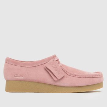 Clarks Pale Pink Wallabee Evo Womens Flats