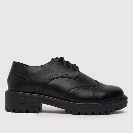 Womens Black schuh Limor Brogue Lace Up 