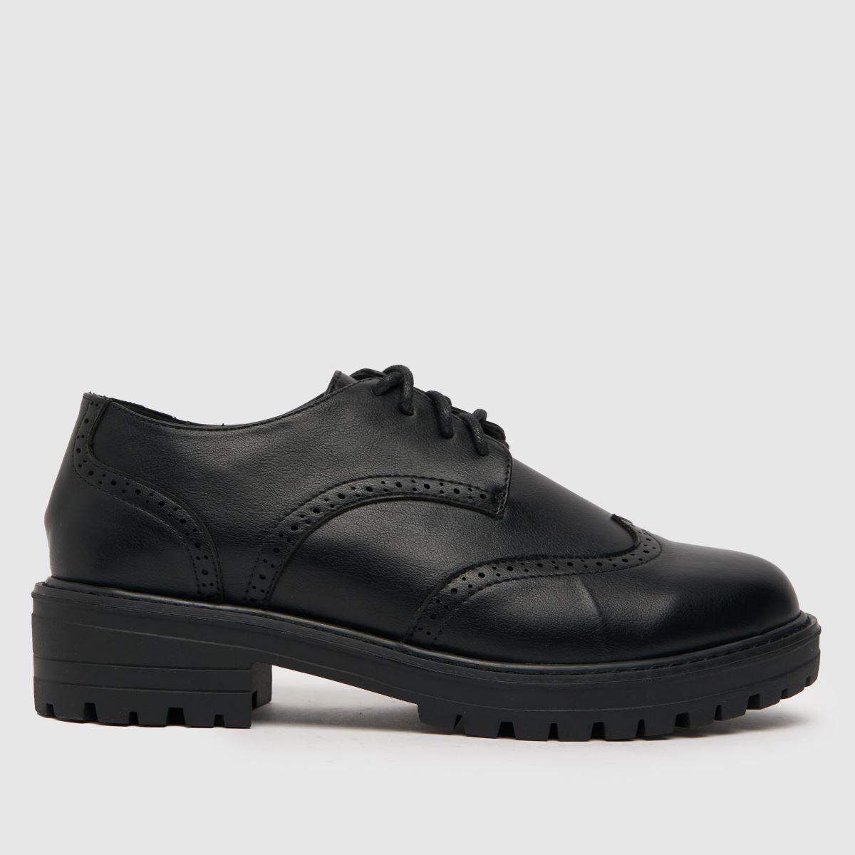 Womens Black schuh Limor Brogue Lace Up 