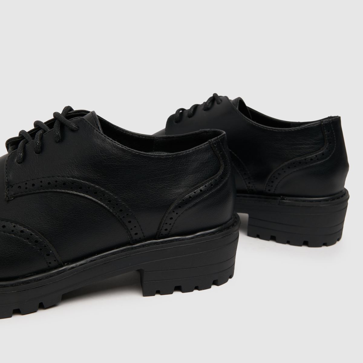Womens Black schuh Limor Brogue Lace Up 