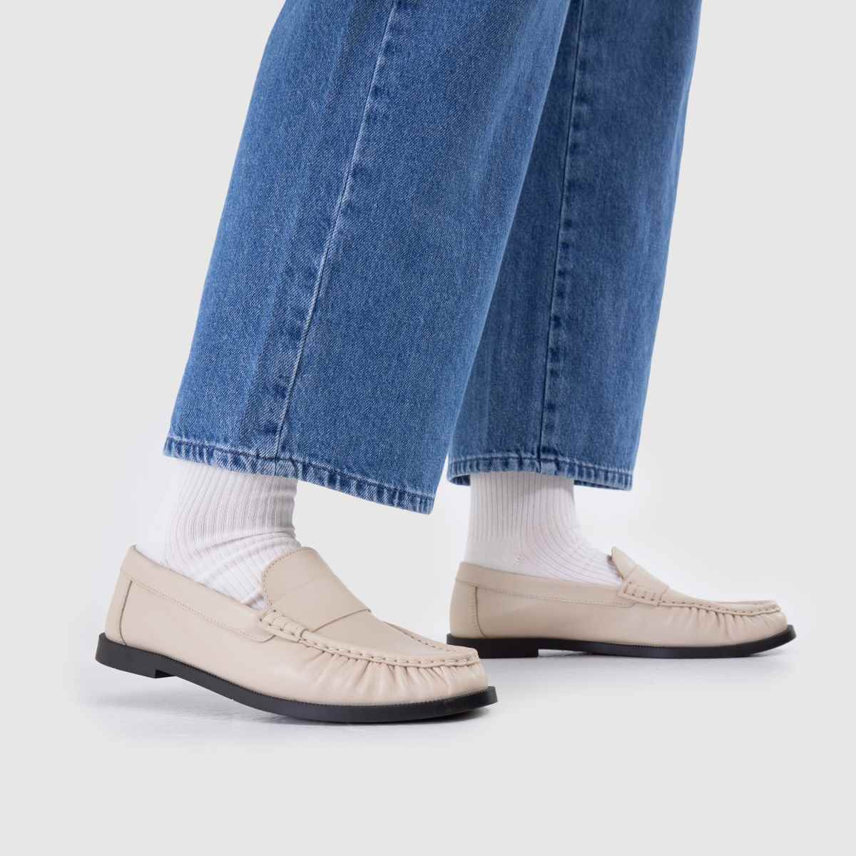 schuh Libbie Leather Loafer in Stone schuh Libbie Leather Loafer 8