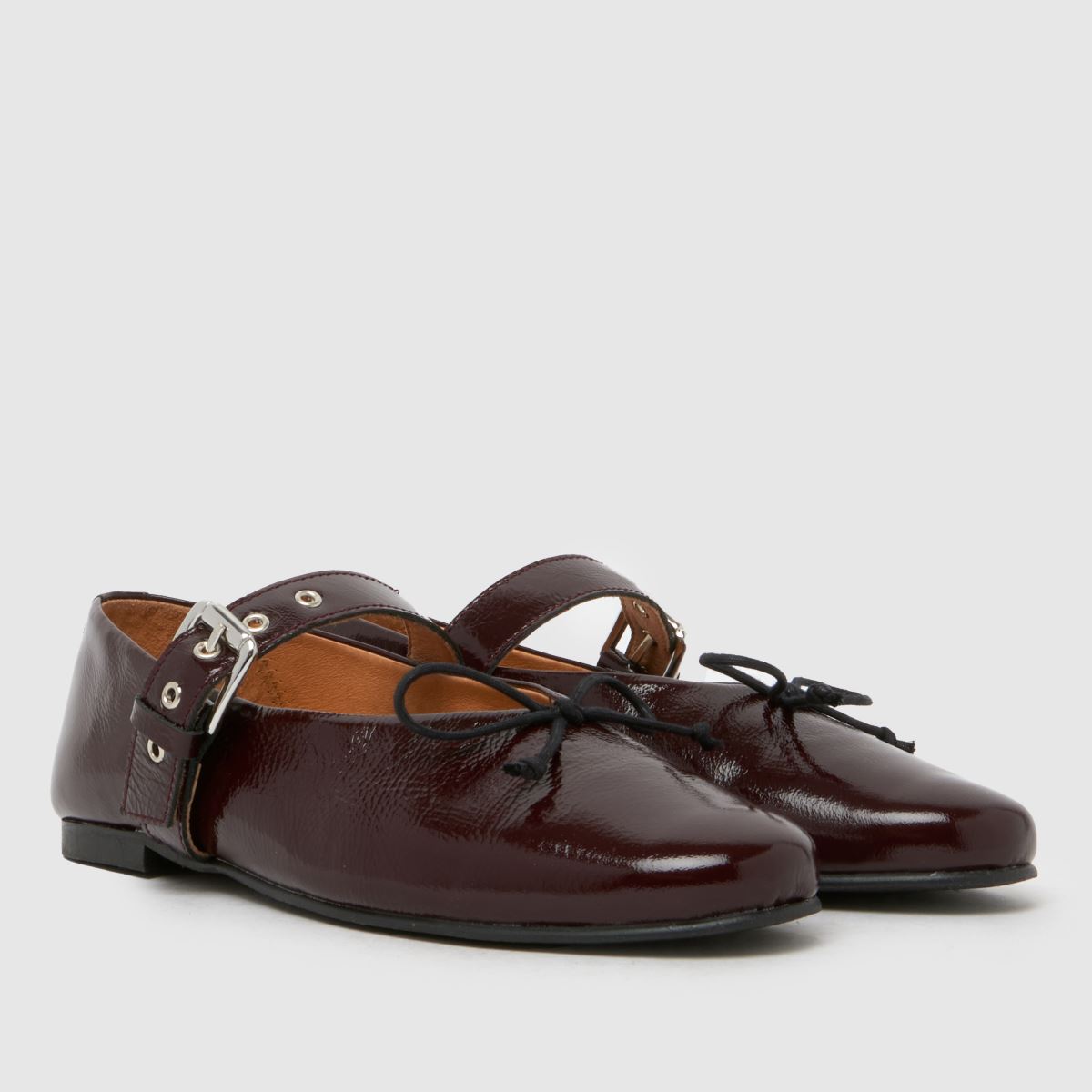 schuh Lucinda Leather Ballerina in Burgundy schuh Lucinda Leather Ballerina 8