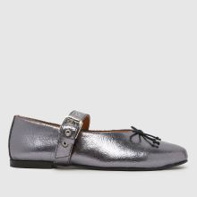 schuh Lucinda Leather Ballerina in Silver schuh Lucinda Leather Ballerina,1 of 4