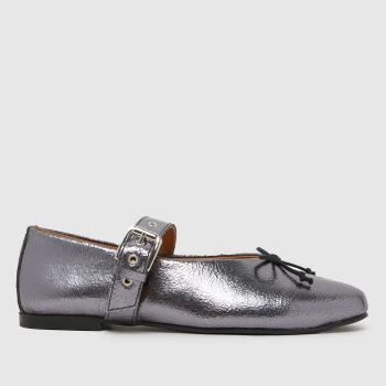 schuh Silver Lucinda Leather Ballerina Womens Flats