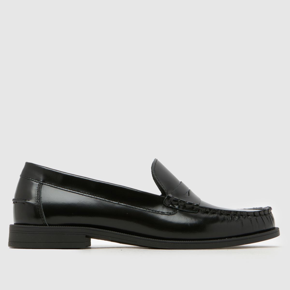 schuh Liverpool Penny Leather Loafer Flats in Black
