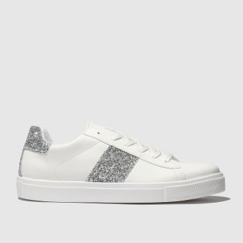 schuh white & silver bedazzle trainers schuh white & silver bedazzle trainers