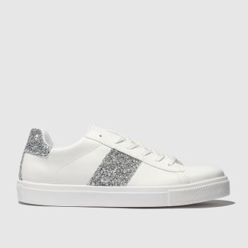 Womens White & Silver schuh Bedazzle Trainers | schuh