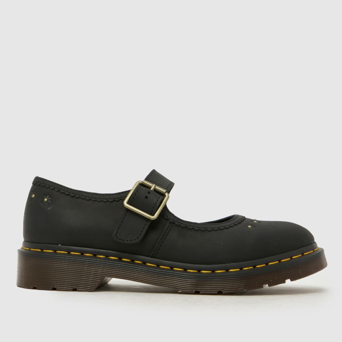 Dr. Martens Mary Jane Flower Flats in Black