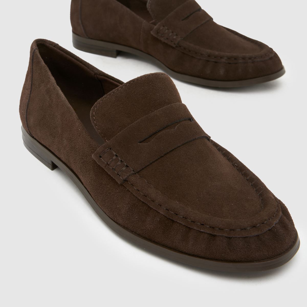 schuh Lewis Suede Ruched Loafer in Brown schuh Lewis Suede Ruched Loafer 4