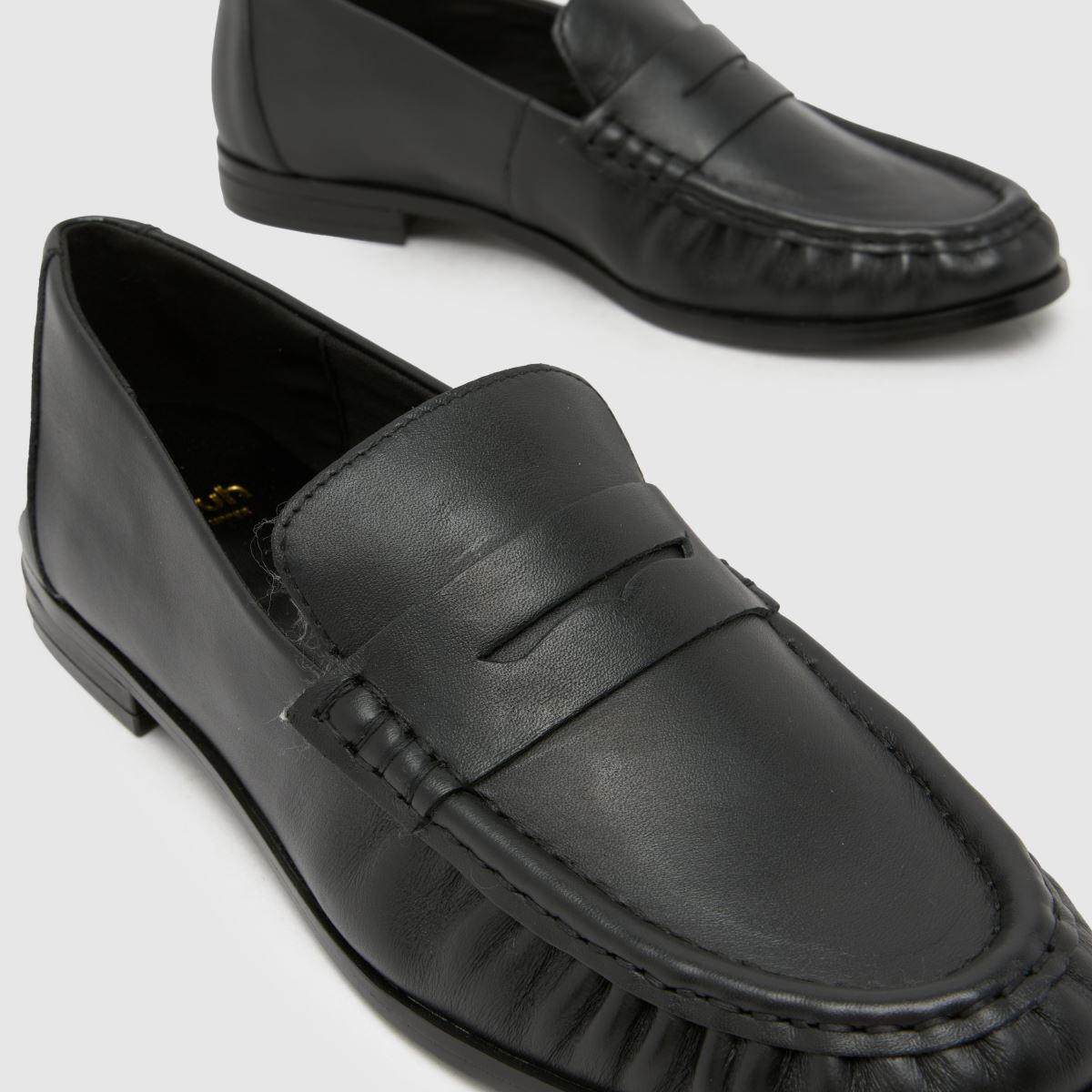 schuh Lewis Leather Ruched Loafer in Black schuh Lewis Leather Ruched Loafer 4
