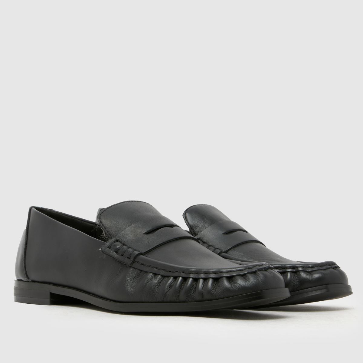 schuh Lewis Leather Ruched Loafer in Black schuh Lewis Leather Ruched Loafer 8