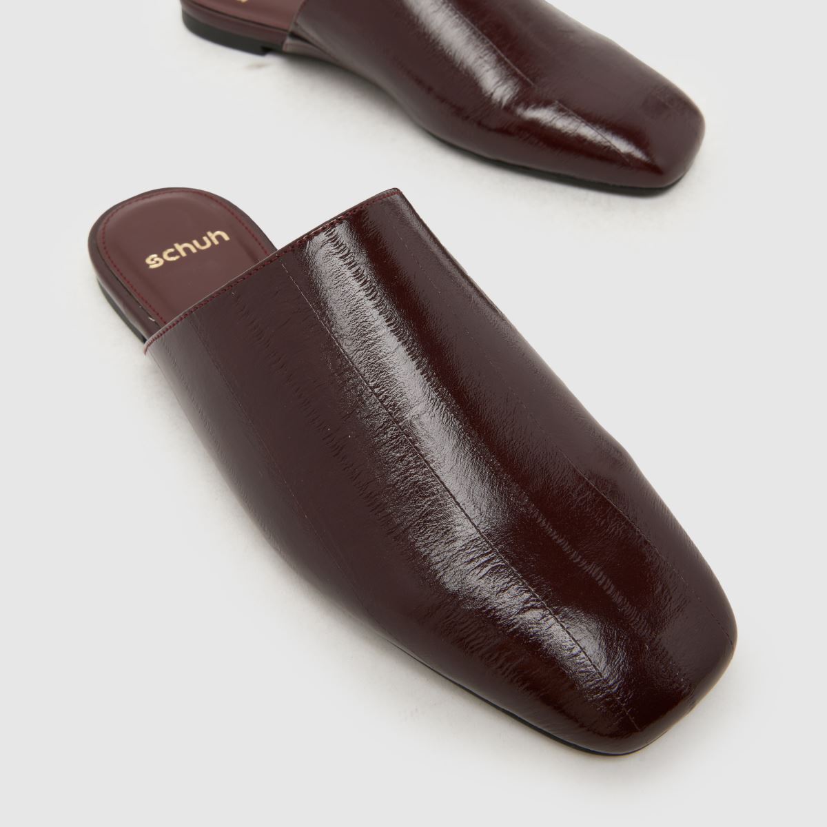 schuh Latina Backless Flat in Burgundy schuh Latina Backless Flat 4