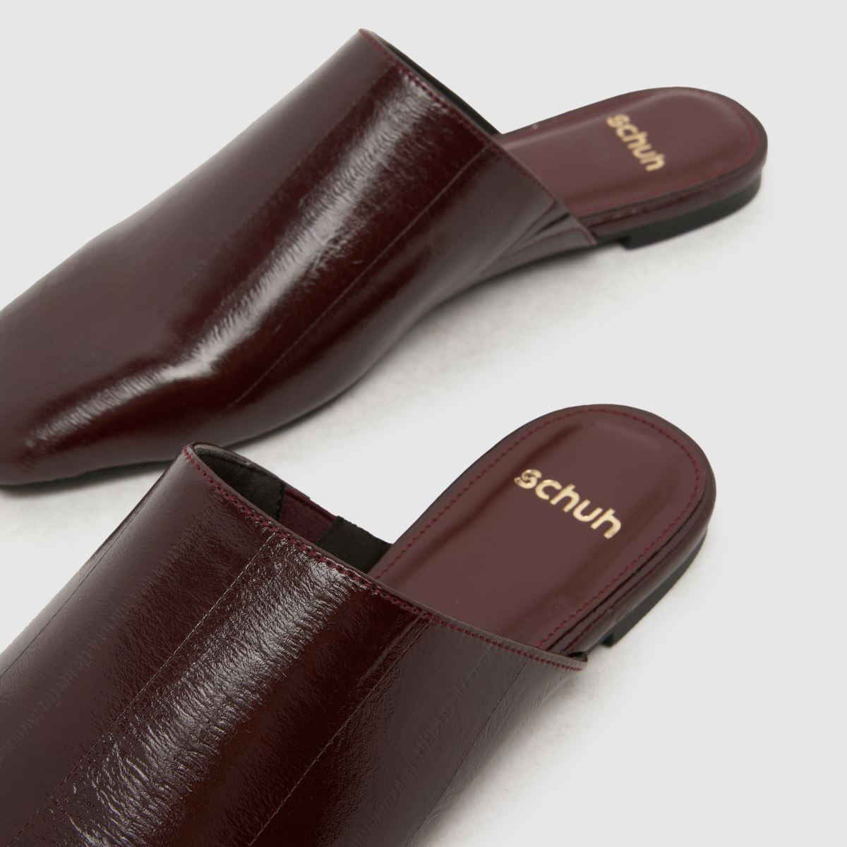 schuh Latina Backless Flat in Burgundy schuh Latina Backless Flat 7