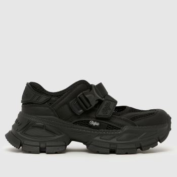 Buffalo London Black Sports Ballerina Womens Flats
