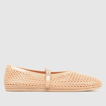 schuh Natural Larkin Jelly Mary Jane Womens Flats