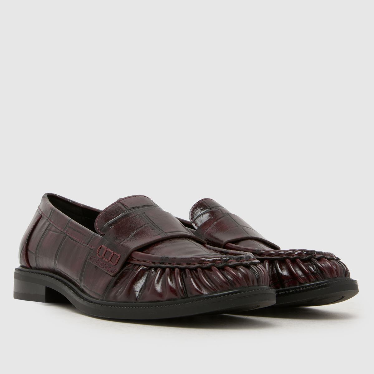 schuh Lotion Ruched Loafer in Burgundy schuh Lotion Ruched Loafer 3
