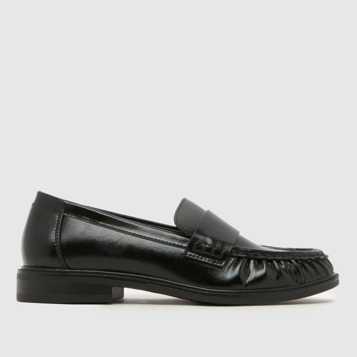 schuh Lotion Ruched Loafer in Black schuh Lotion Ruched Loafer
