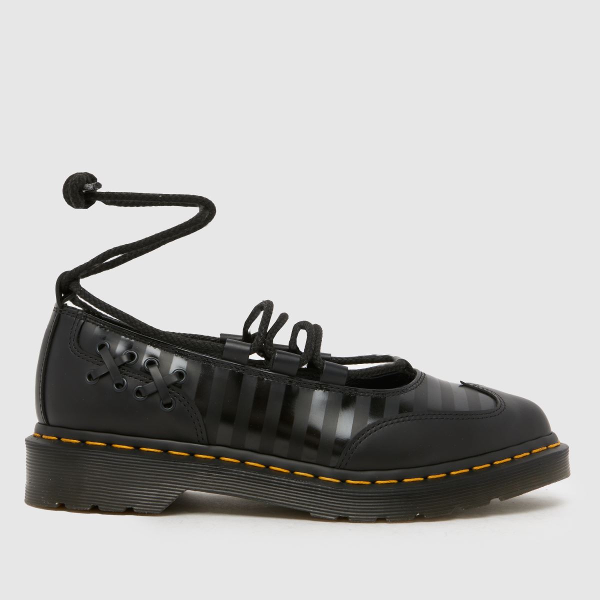 Dr. Martens X Wednesday Elphie Lace Up Flats in Black