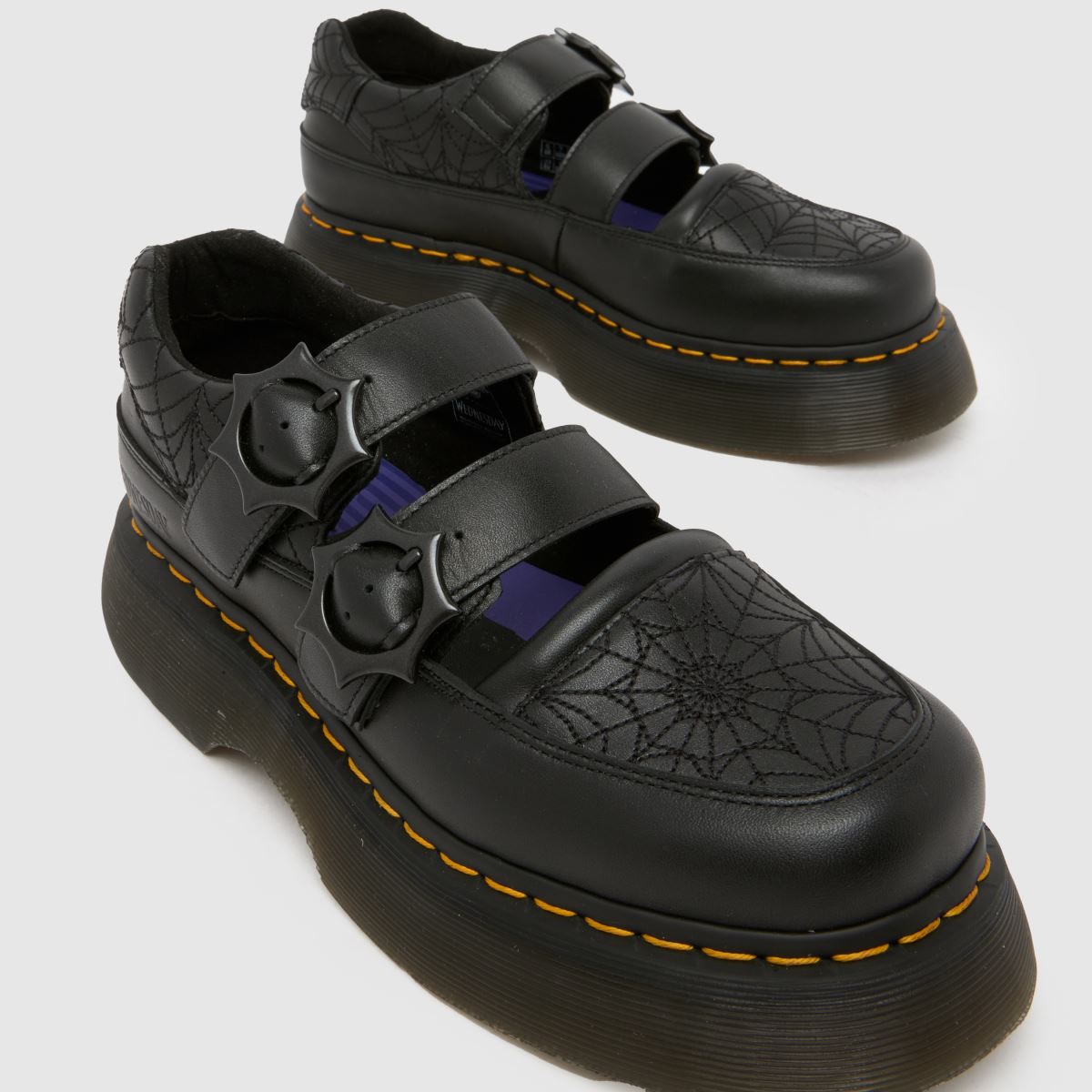 Womens Black Dr Martens X Wednesday Buzz Mary Jane Flat Shoes | schuh