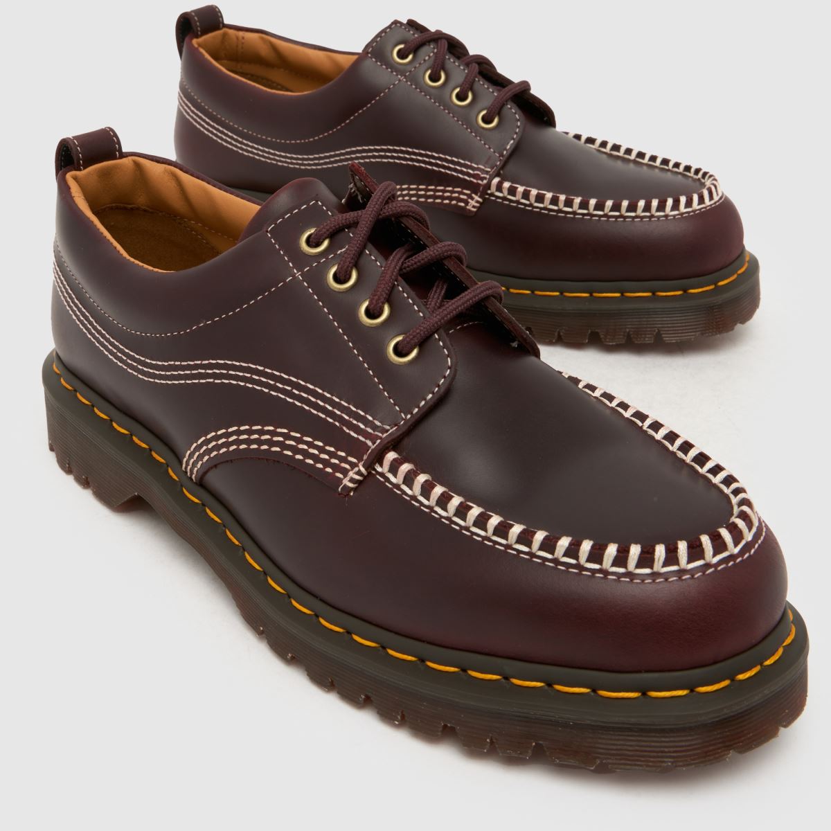 Womens Cherry Red Dr Martens Lowell Moc Toe Flat Shoes | schuh