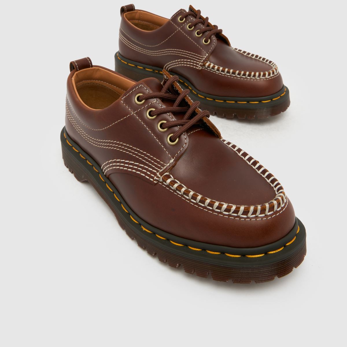 Womens Brown Dr Martens Lowell Moc Toe Flat Shoes | schuh