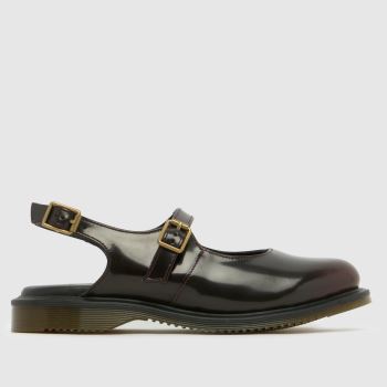 Dr Martens Burgundy Madaline Mary Jane Womens Flats