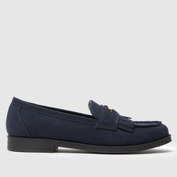 schuh Navy Laurent Penny Loafer Womens Flats